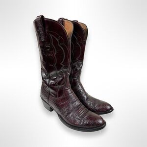 LUCCHESE vintage 80s elephant skin western boots